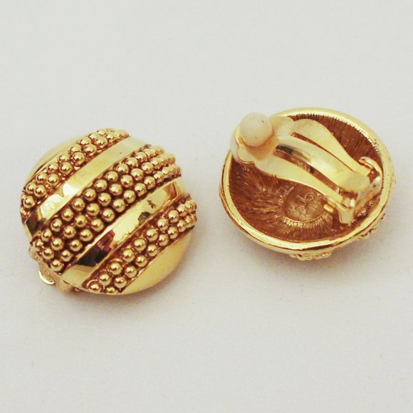 Joan Rivers Golden Shimmer Button Earrings - Picture 2 of 4